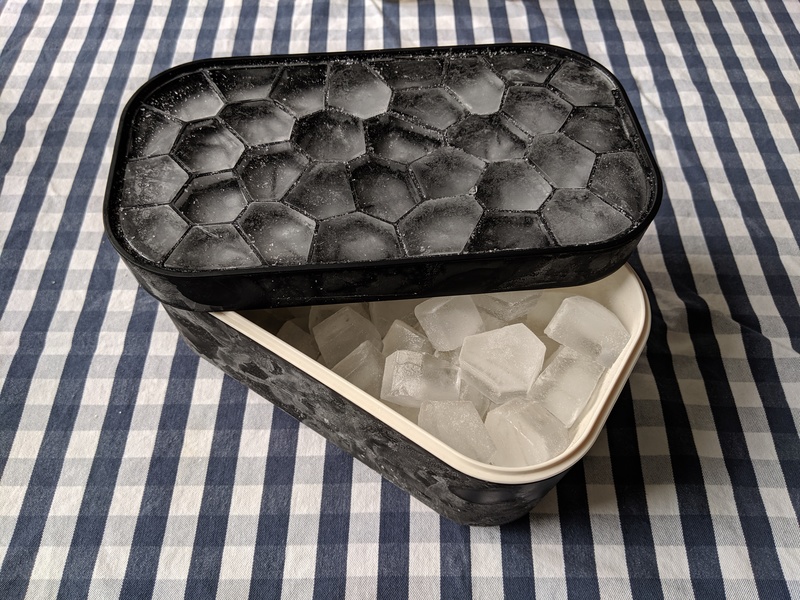 Ice tray at maximum capacity.